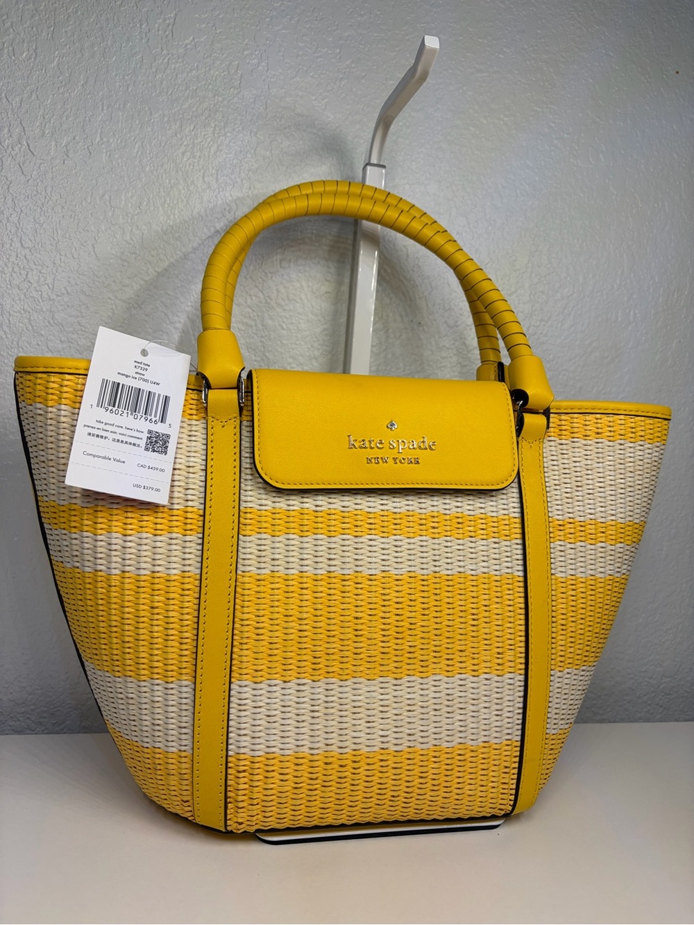 NWT Kate Spade Mango Ice Cruise Medium Woven Tote/ Crossbody - Picture 2 of 12
